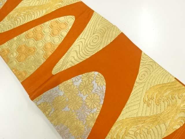 JAPANESE NAGOYA OBI / WOVEN KIKU